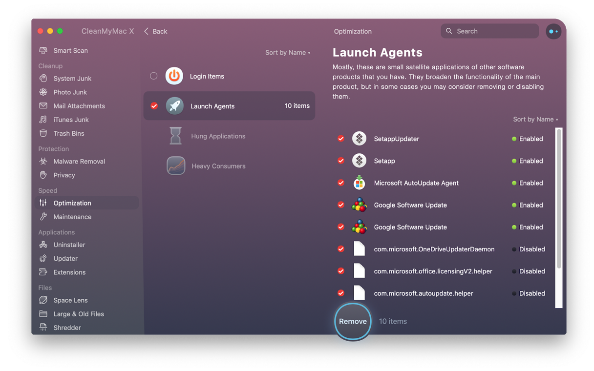 Remove launch agents with CleanMyMac Remove launch agents with CleanMyMac